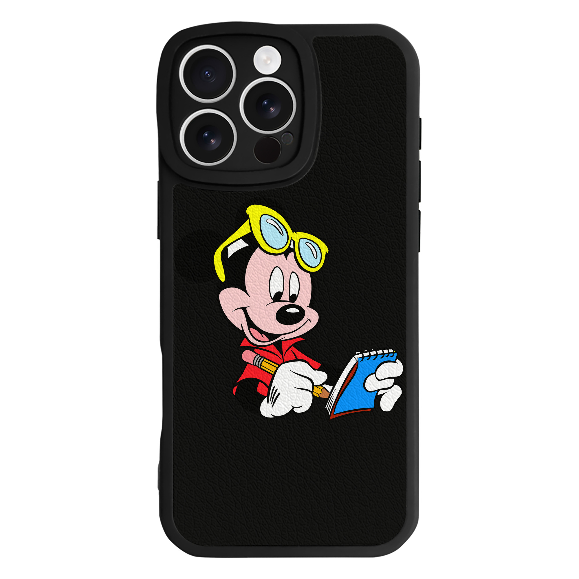 （画像用） ミッキーマウス Mickey Mouse 【iPhone 16シリーズ対応】シリコンスマホケース（レザー調） 材質：シリコン